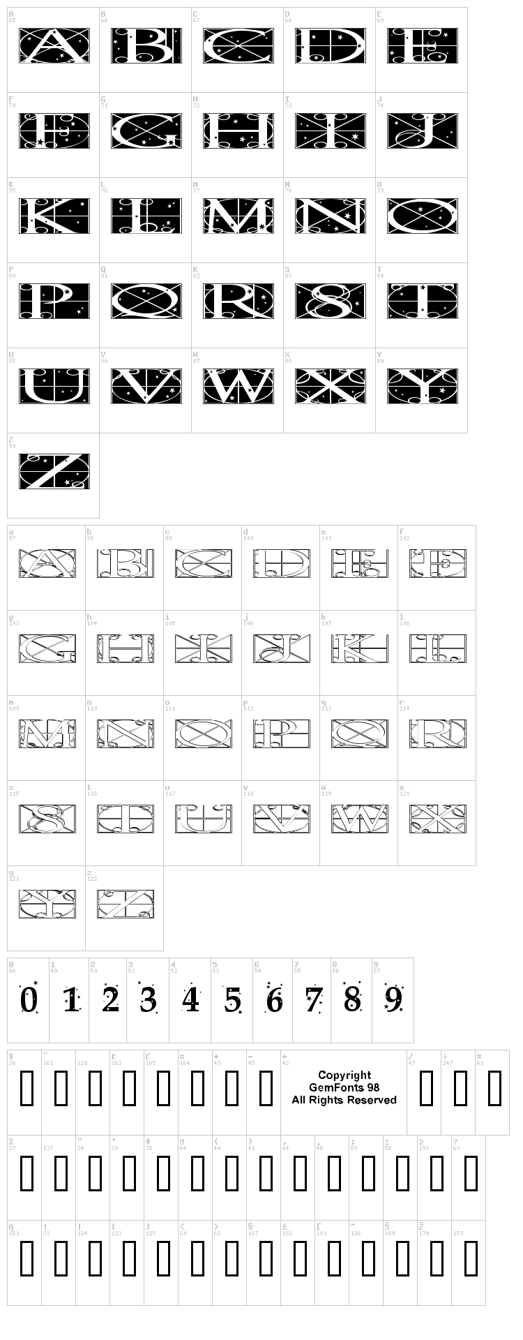 Time Pundits font map